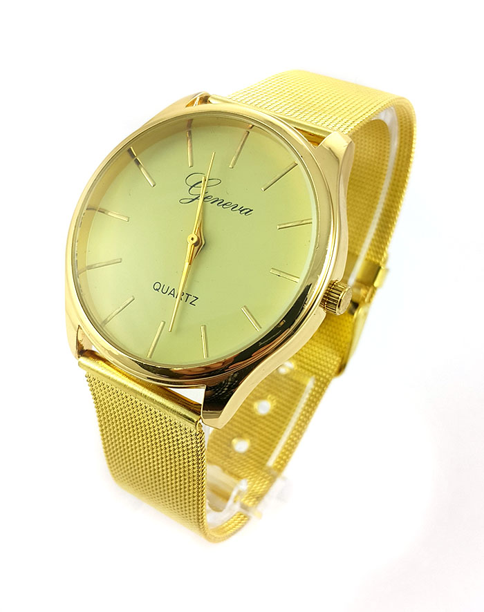 Часы Geneva на металлическом золотом ремешке купить — интернет магазин Master-watches